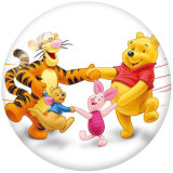 Painted metal 20mm snap buttons  Winnie the Pooh Print