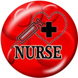 Painted metal 20mm snap buttons    Nurse Medical treatment  Print