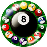 Painted metal 20mm snap buttons  snooker Print