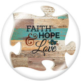 Painted metal 20mm snap buttons  faith Print