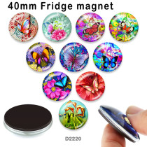 10pcs/lot   Butterfly  glass  picture printing products of various sizes  Fridge magnet cabochon