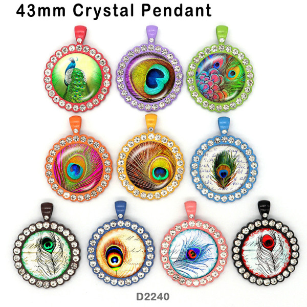 10pcs/lot   peacock  glass  picture printing products of various sizes  Fridge magnet cabochon