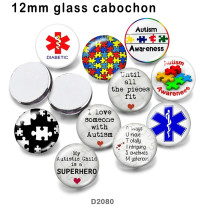 10pcs/lot  Autism  Awareness  glass  picture printing products of various sizes  Fridge magnet cabochon