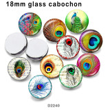 10pcs/lot   peacock  glass  picture printing products of various sizes  Fridge magnet cabochon