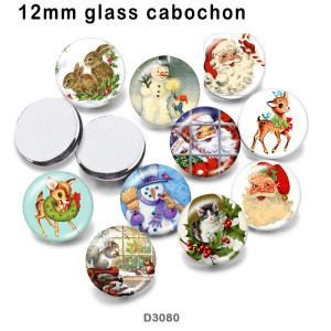 10pcs/lot  Santa  Claus  glass  picture printing products of various sizes  Fridge magnet cabochon