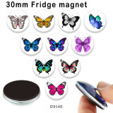 10pcs/lot  Butterfly  glass  picture printing products of various sizes  Fridge magnet cabochon