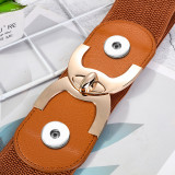 6cm wide and 60-80cm long 90g fashion ladies decorative elastic belt fit two 20MM chunks snaps jewelry