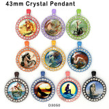 10pcs/lot  mermaid   glass  picture printing products of various sizes  Fridge magnet cabochon