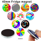 10pcs/lot  color  pattern  glass  picture printing products of various sizes  Fridge magnet cabochon