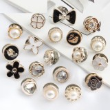 Anti-glare button, concealed button, detachable adjustment, nail-free button, sewing-free button, pearl button, shirt decoration, DIY brooch buckle