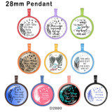 10pcs/lot  Feather words  glass  picture printing products of various sizes  Fridge magnet cabochon