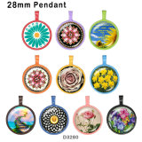 10pcs/lot  Flower  glass  picture printing products of various sizes  Fridge magnet cabochon