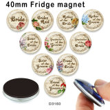 10pcs/lot  Flower  words  glass  picture printing products of various sizes  Fridge magnet cabochon
