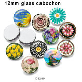 10pcs/lot  Flower  glass  picture printing products of various sizes  Fridge magnet cabochon
