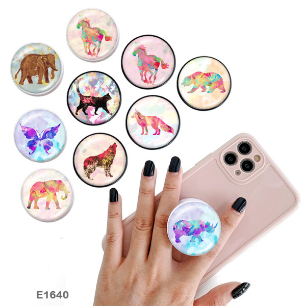 Animal The mobile phone holder Painted phone sockets with a black or white print pattern base