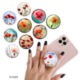 Flower The mobile phone holder Painted phone sockets with a black or white print pattern base