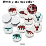 10pcs/lot   Deer  The bear   glass  picture printing products of various sizes  Fridge magnet cabochon