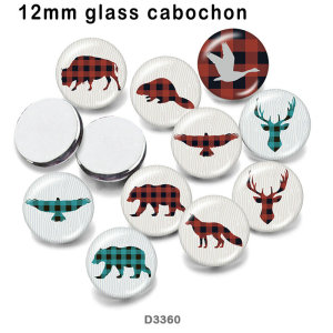 10pcs/lot   Deer  The bear   glass  picture printing products of various sizes  Fridge magnet cabochon