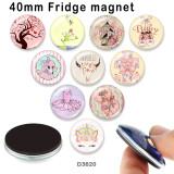 10pcs/lot  Unicorn   glass  picture printing products of various sizes  Fridge magnet cabochon
