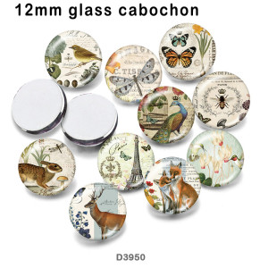 10pcs/lot  Butterfly  Dragonfly   glass  picture printing products of various sizes  Fridge magnet cabochon