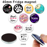10pcs/lot  MOM  Nana  glass  picture printing products of various sizes  Fridge magnet cabochon