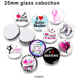 10pcs/lot  Dance  Skates   glass  picture printing products of various sizes  Fridge magnet cabochon