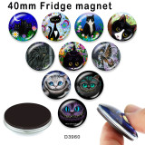 10pcs/lot  Cat  glass  picture printing products of various sizes  Fridge magnet cabochon