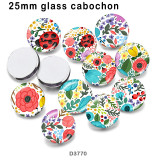 10pcs/lot   Flower   glass  picture printing products of various sizes  Fridge magnet cabochon