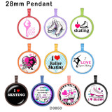 10pcs/lot  Dance  Skates   glass  picture printing products of various sizes  Fridge magnet cabochon