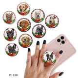 Dog The mobile phone holder Painted phone sockets with a black or white print pattern base