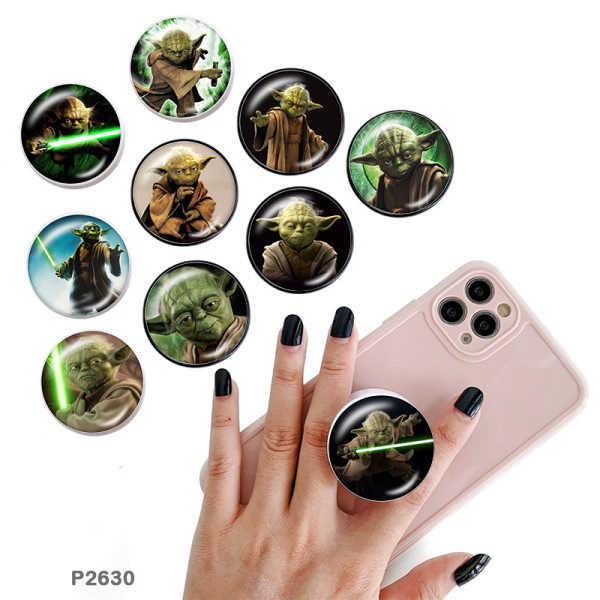Master Yoda The mobile phone holder Painted phone sockets with a black or white print pattern base