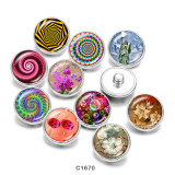 20MM   Pretty   Flower   Print   glass  snaps buttons