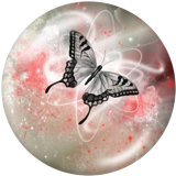 20MM  Flowe   Butterfly  Print   glass  snaps buttons