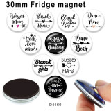 10pcs/lot  words   glass  picture printing products of various sizes  Fridge magnet cabochon