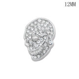 Skull 12MM snap silver plated  interchangable snaps jewelry