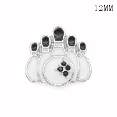 Bowling 12MM snap silver plated  interchangable snaps jewelry