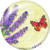 20MM  Butterfly   Elves  Flowe  Print   glass  snaps buttons