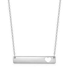 46CM chain Fashion Trendy Stainless Steel Square Love Women Necklace