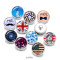 20MM  USA  Flag   Snowman  Print   glass  snaps buttons