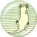 20MM  Cat  love  Print   glass  snaps buttons