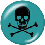 20MM  skull  pattern   Print   glass  snaps buttons