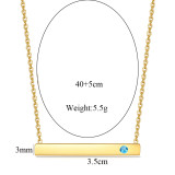 46CM chain Stainless steel necklace inlaid with birthstones