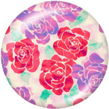 20MM  Flower   ship's anchor  Print   glass  snaps buttons