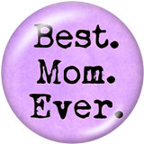 20MM  Best Mom Ever   Volleyball   Print   glass  snaps buttons