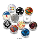 20MM  pattern   Pretty  Print   glass  snaps buttons