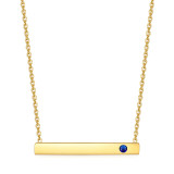 46CM chain Stainless steel necklace inlaid with birthstones