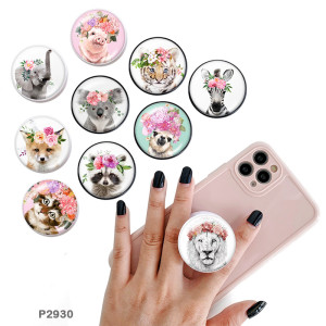 Animal The mobile phone holder Painted phone sockets with a black or white print pattern base