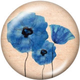 20MM  Mimi  Flower  Print   glass  snaps buttons