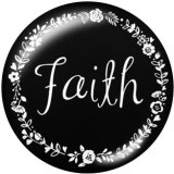 20MM  Butterfly  Faith  love  Print   glass  snaps buttons