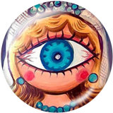 20MM  eye   skull   Print   glass  snaps buttons
